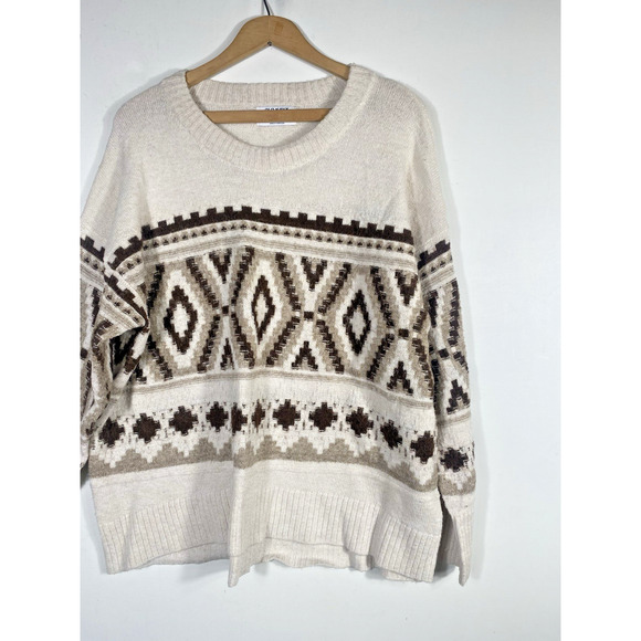 Old Navy Sweater Southwestern Tribal Womens XL Chunky Cozy Fisherman Lebowski - Picture 8 of 14